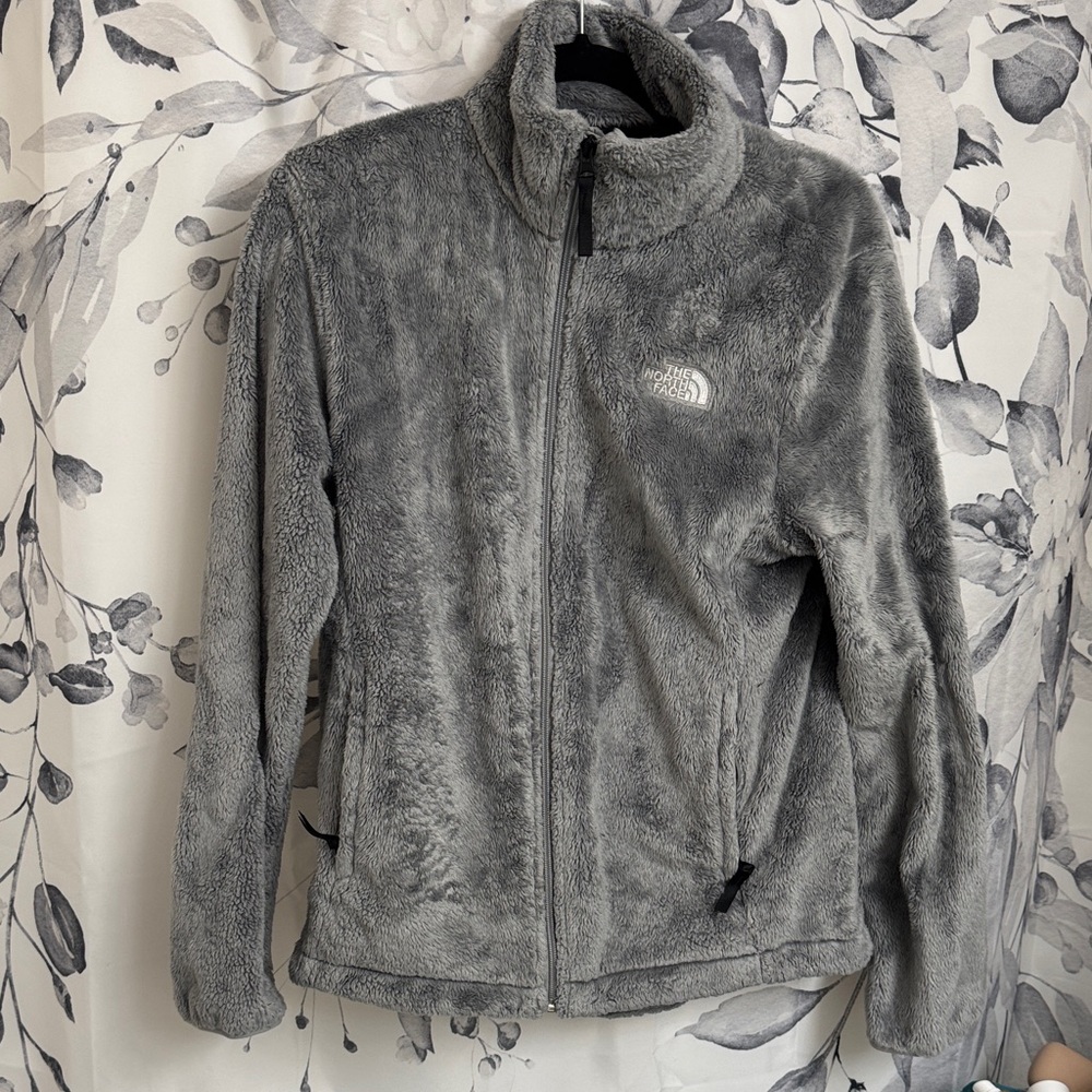 The North Face Gray Plush Fleece Teddy Jacket